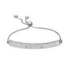 Sterling Silver Sister Bar Lariat Bracelet, Women's