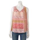 Women's Sonoma Goods For Life&trade; Print Challis Tank, Size: Large, Brt Pink