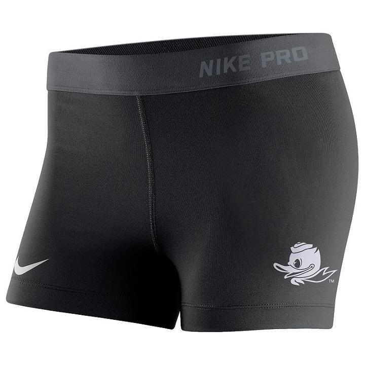Women's Nike Oregon Ducks Pro Dri-fit Base Layer Shorts, Size: Xxl, Black