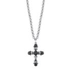 1928 Black Stone Cross Pendant Necklace, Women's, Size: 16