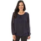 Women's Apt. 9&reg; Layered Front Top, Size: Small, Blue (navy)