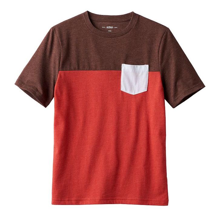 Boys 8-20 Urban Pipeline&reg; Ultimate Colorblock Pocket Tee, Boy's, Size: Medium, Dark Red