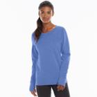 Women's Tek Gear&reg; Fleece Crewneck Sweatshirt, Size: Large, Med Blue