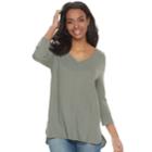 Women's Sonoma Goods For Life&trade; Waffle Textured Tunic, Size: Small, Med Green