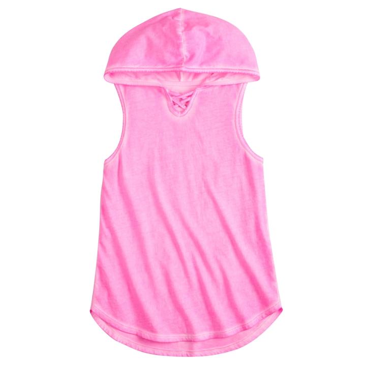 Girls 7-16 So&reg; Hooded Tunic Tank Top, Size: 14, Brt Pink