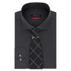 Men's Van Heusen Slim-fit Flex Collar Dress Shirt & Tie, Size: L-36/37, Grey Other