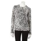 Women's Croft & Barrow&reg; Essential Printed Cardigan, Size: Xs, Grey