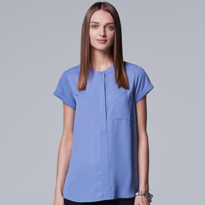 Women's Simply Vera Vera Wang Essential Popover Top, Size: Medium, Med Purple