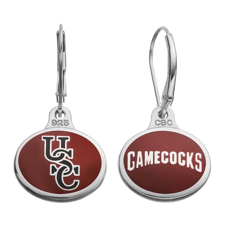 Fiora South Carolina Gamecocks Sterling Silver Team Logo Drop Earrings, Girl's, Multicolor