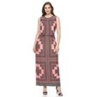 Plus Size Suite 7 Printed Blouson Maxi, Women's, Size: 22 W, Pink Other