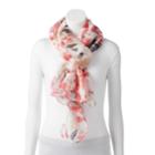 Apt. 9&reg; Painterly Floral Chiffon Oversized Oblong Scarf, Women's, Brt Orange