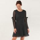 Women's Lc Lauren Conrad Bell Sleeve A-line Dress, Size: Large, Black