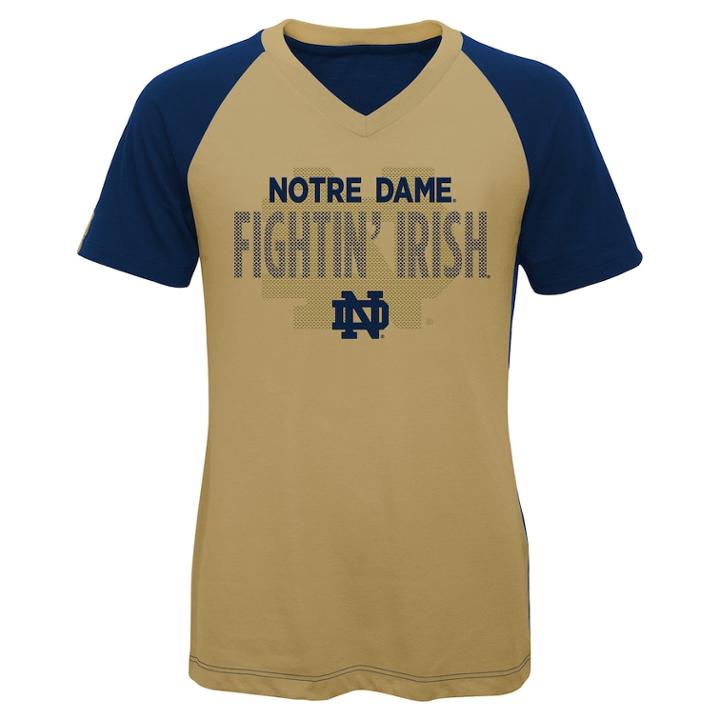 Girls 7-16 Notre Dame Fighting Irish Decoder Tee, Size: L 14, Dark Blue