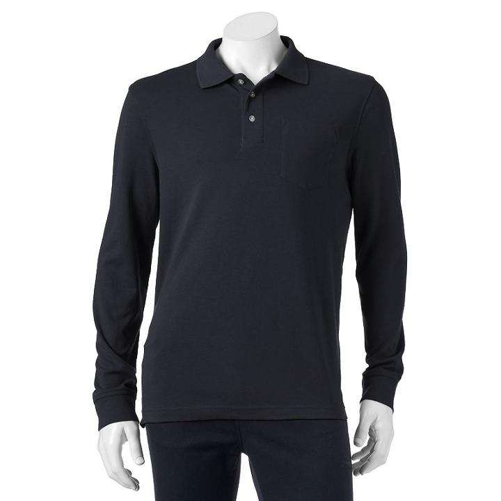 Big & Tall Croft & Barrow&reg; Classic-fit Easy-care Interlock Polo, Men's, Size: L Tall, Dark Blue