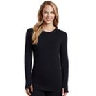 Women's Cuddl Duds Comfortwear Crewneck Top, Size: Xlrg Av/rg, Black