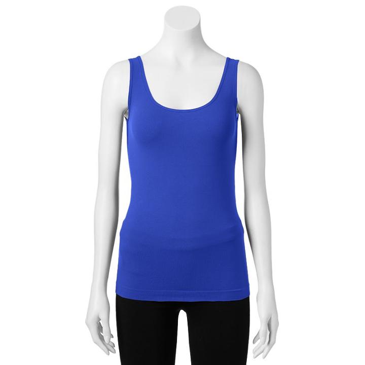 Petite Apt. 9&reg; Seamless Scoopneck Tank, Women's, Size: Ps/pm, Blue