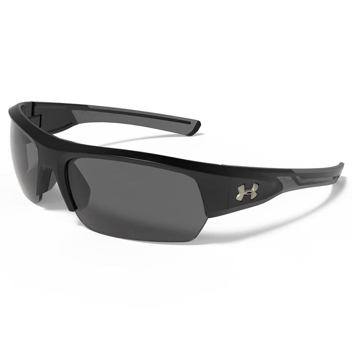 Men's Under Armour Big Shot Storm Polarized Semirimless Wrap Sunglasses, Grey