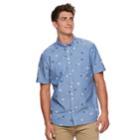 Men's Vans Birds Button-down Shirt, Size: Large, Dark Blue