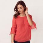 Women's Lc Lauren Conrad Crepe Bow Top, Size: Large, Med Red