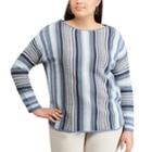 Plus Size Chaps Stripe Sweater, Women's, Size: 3xl, Blue (navy)