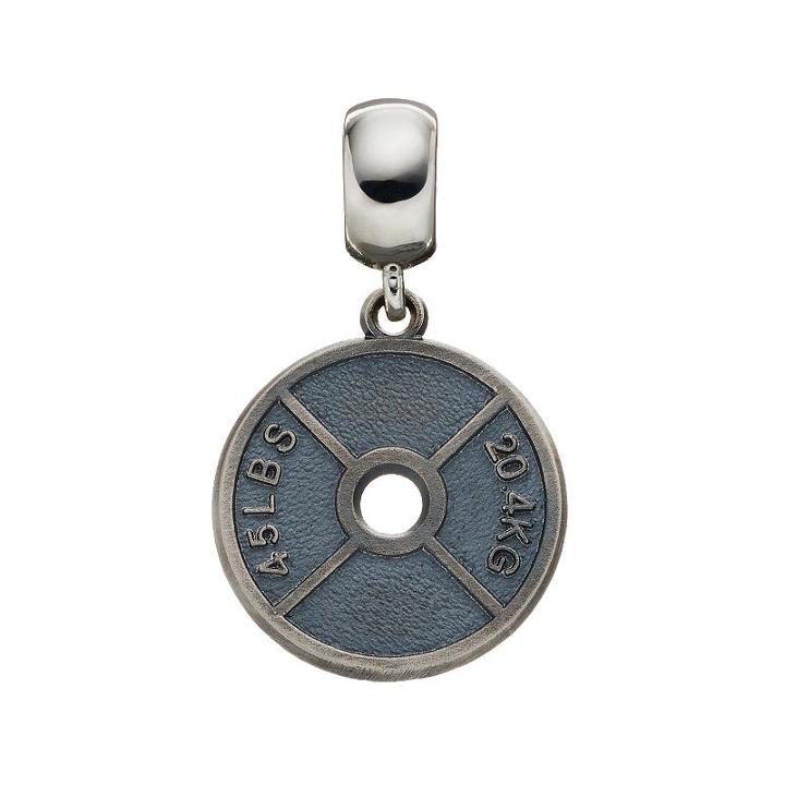 Insignia Collection Sterling Silver Weight Plate Charm, Women's, Grey