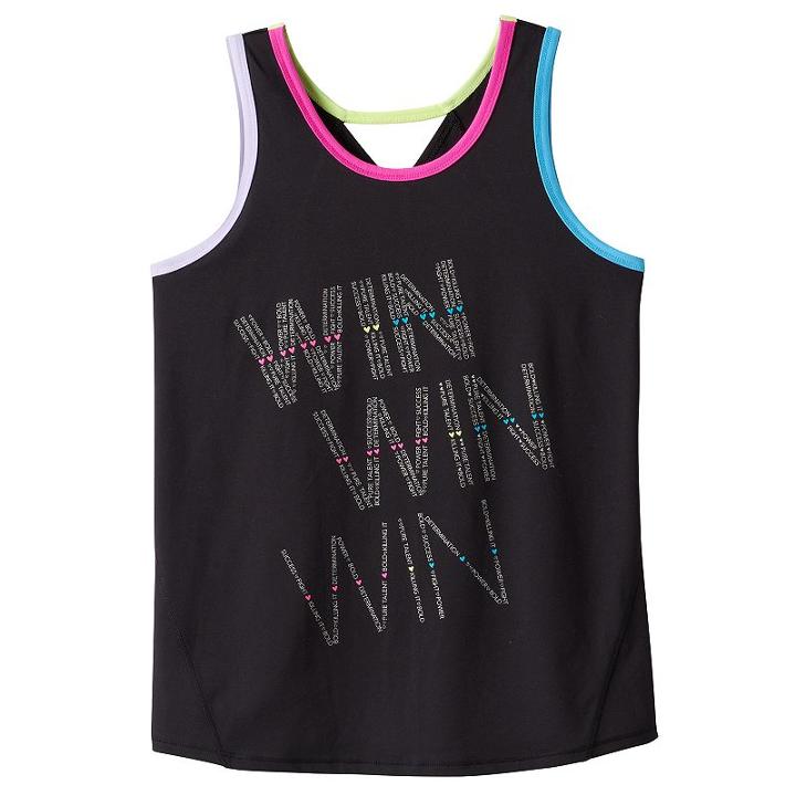 Girls 7-16 & Plus Size So&reg; Keyhole Performance Tank Top, Girl's, Size: 18 1/2, Black