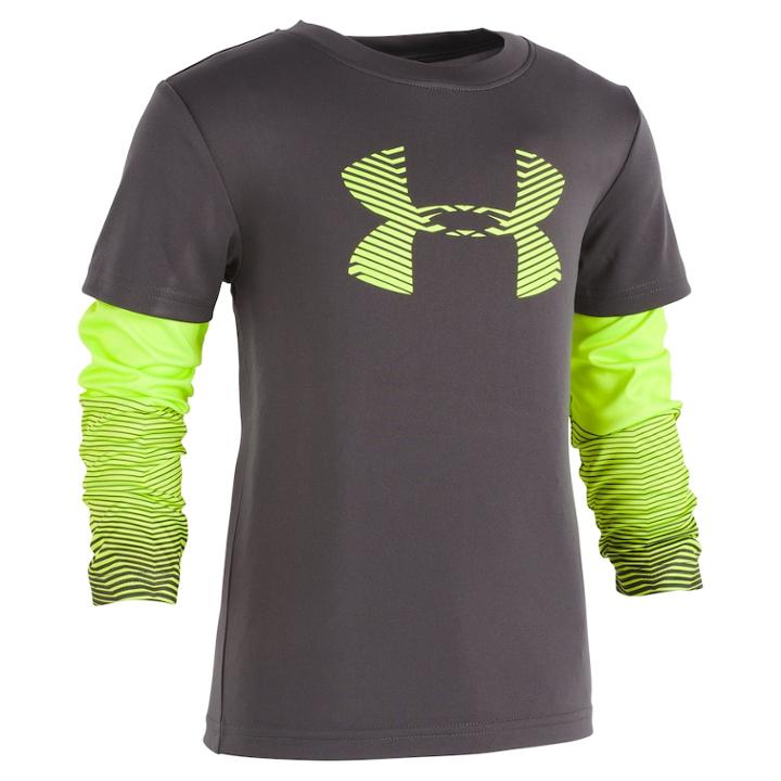 Boys 4-7 Under Armour Mock Layer Logo Graphic Tee, Size: 6, Brt Yellow