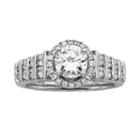 Round-cut Igl Certified Diamond Halo Engagement Ring In 14k White Gold (1 3/4 Ct. T.w.), Women's, Size: 8.50