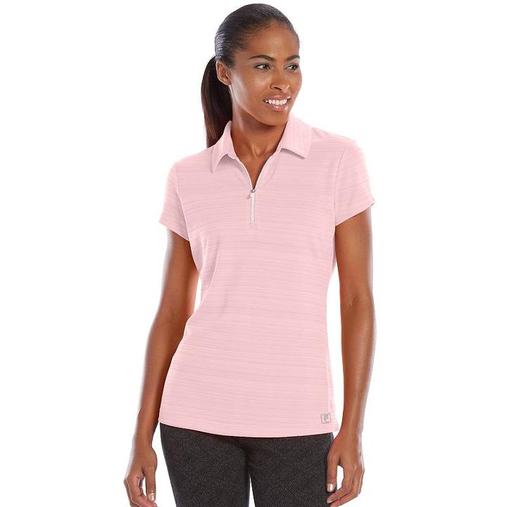 Women's Fila Sport&reg; Quarter-zip Golf Polo, Size: Large, Light Pink