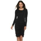 Women's Jennifer Lopez Ruched Sheath Dress, Size: Xxl, Black