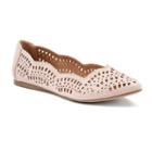 Candie's&reg; Women's Laser-cut Pointed-toe Flats, Girl's, Size: 8, Lt Beige