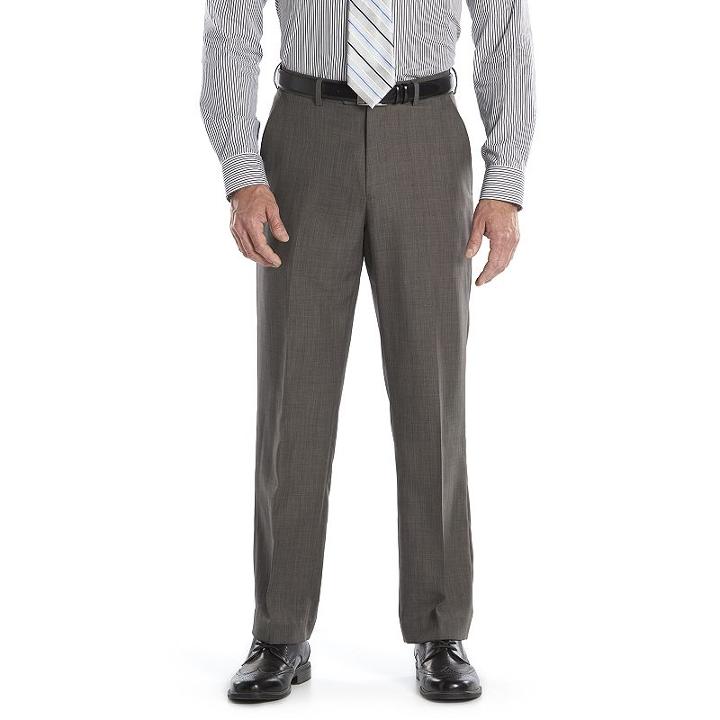 Men's Croft & Barrow&reg; Straight-fit Charcoal Heather Twill Dress Pants, Size: 34x29, Light Grey