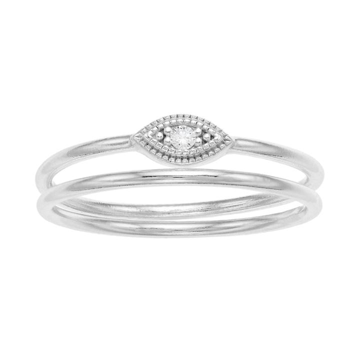 Love This Life Sterling Silver Cubic Zirconia Eye Ring Set, Women's, Size: 7