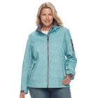 Plus Size Free Country Hooded Rain Jacket, Women's, Size: 1xl, Light Blue