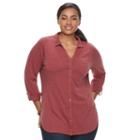 Plus Size Sonoma Goods For Life&trade; Utility Tunic, Women's, Size: 3xl, Dark Red