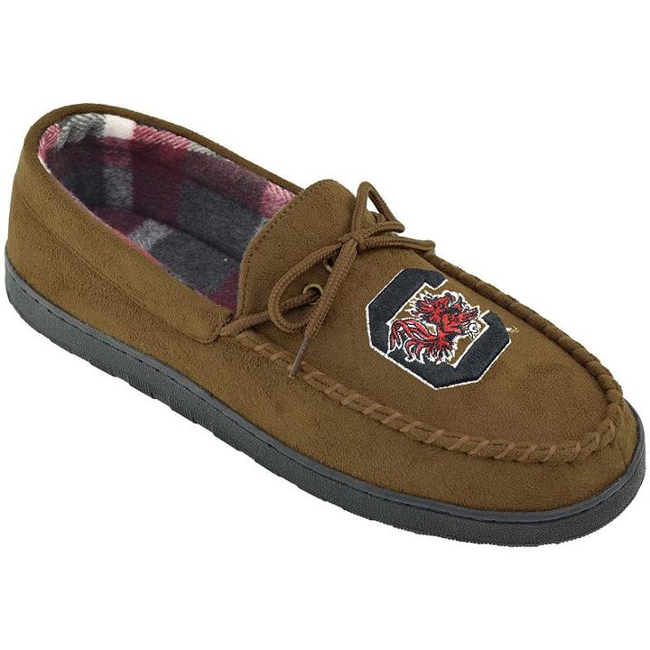 Men's South Carolina Gamecocks Microsuede Moccasins, Size: 10, Brown