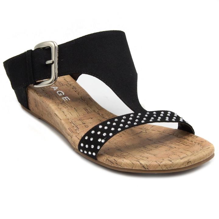 Rampage Sheryl Women's Wedge Sandals, Size: 8, Black