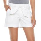 Women's Croft & Barrow&reg; Tie-waist Twill Shorts, Size: 16, White