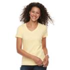 Women's Croft & Barrow&reg; Essential Classic V-neck Tee, Size: Xs, Med Yellow
