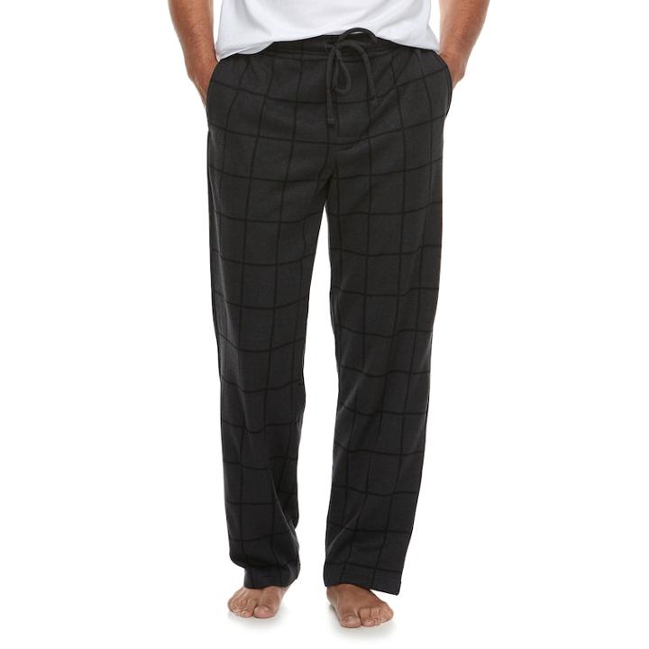 Men's Croft & Barrow&reg; Patterned Sweater Fleece Lounge Pants, Size: Medium, Dark Grey