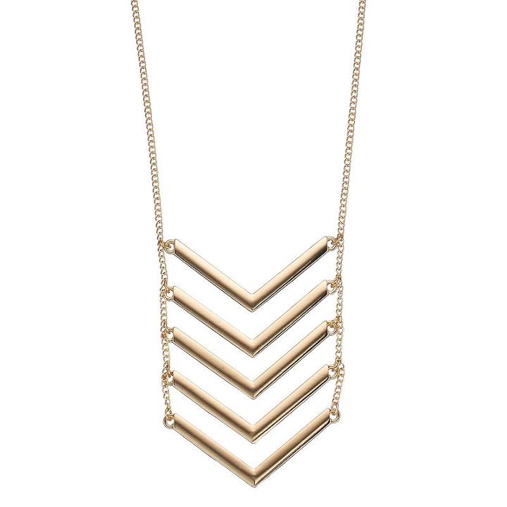 Apt. 9&reg; Chevron Ladder Necklace, Women's, Gold