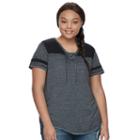 Juniors' Plus Size So&reg; Burnout Contrast Tee, Teens, Size: 2xl, Oxford