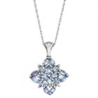 Sterling Silver Tanzanite Floral Pendant Necklace, Women's, Size: 18, Blue