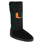 Women's Miami Hurricanes Button Boots, Size: Small, Black