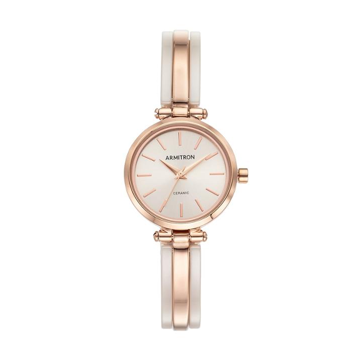 Armitron Women's Ceramic Half-bangle Watch, Size: Small, Pink