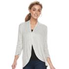 Women's Apt. 9&reg; Ruched Sleeve Open-front Cardigan, Size: Xl, Natural