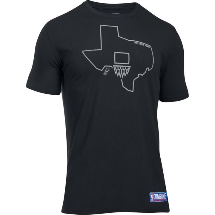 Men's Under Armour San Antonio Spurs Charged State Tee, Size: Small, Black