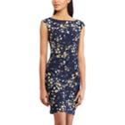 Petite Chaps Floral Sheath Dress, Women's, Size: M Petite, Blue (navy)