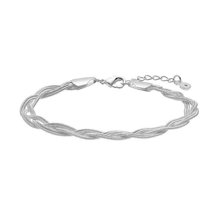 Lc Lauren Conrad Braided Herringbone Chain Bracelet, Women's, Silver