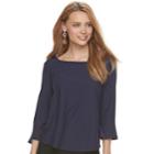 Women's Elle&trade; Swiss Dot Top, Size: Large, Dark Blue